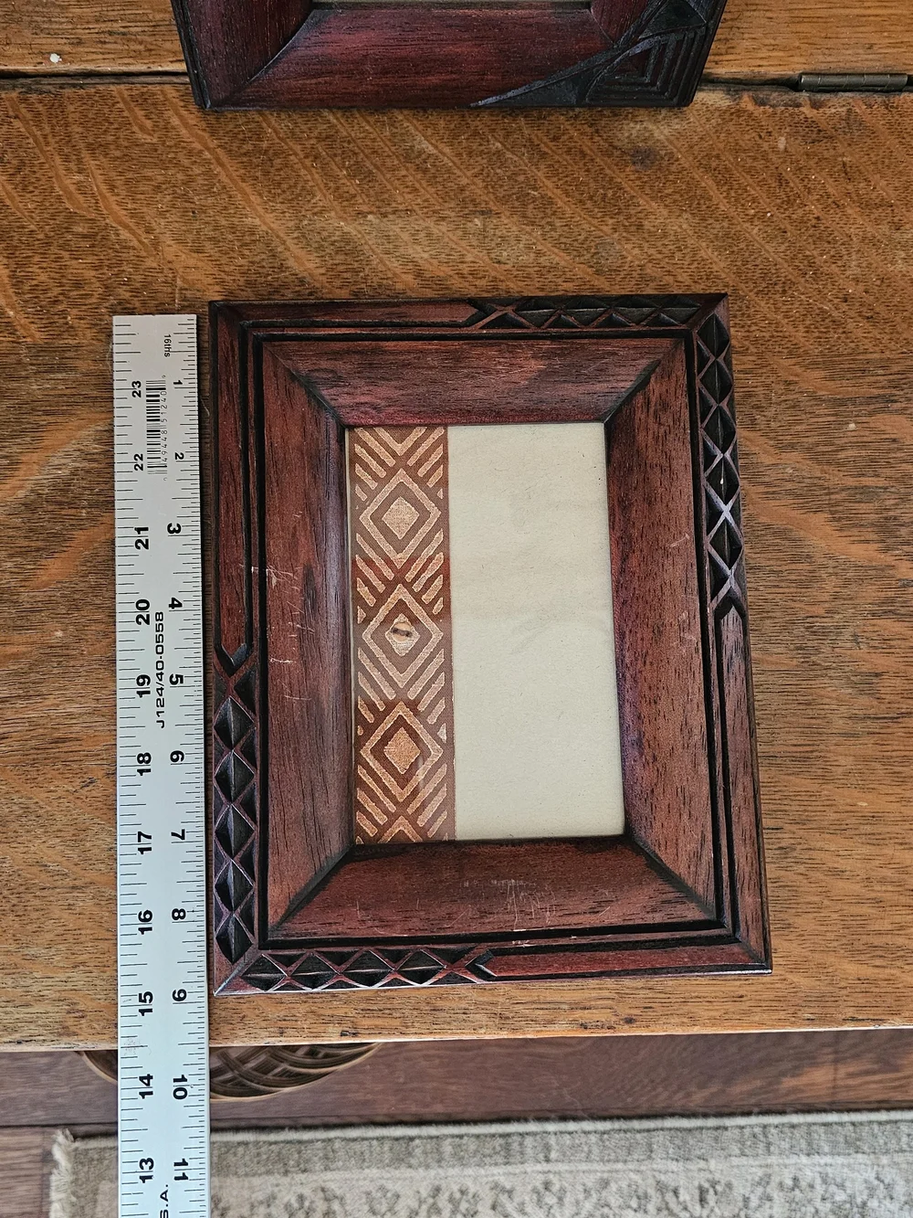 Oshiwa Namibia Hand Carved Wood Picture Frames Pair